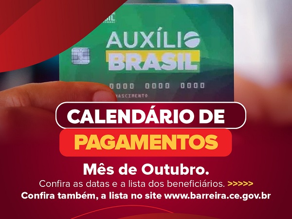 Lista dos beneficiários para pagamento de outubro do Programa Auxílio Brasil.